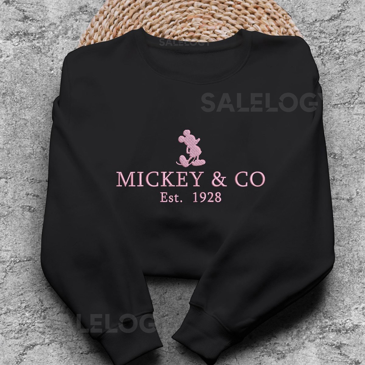 Embroidered Monochrome Couple's Mickey Mouse Co Sweatshirt Couple Embroidered Sweatshirt Embroidered Sweater_38