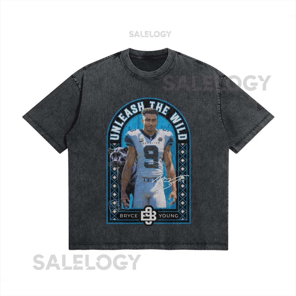 Bryce Young streetwear carolina panther graphic tee oversize streetwear Panthers fan gear vintage distressed streetwear_215