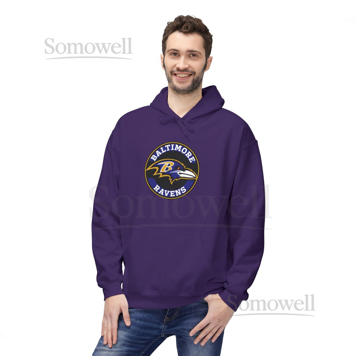 Baltimore Ravens Hoodie NFL Team Sweatshirt Football Fan Apparel Purple Team Logo Pullover Sports Fan Gift Gameday Clothing_149