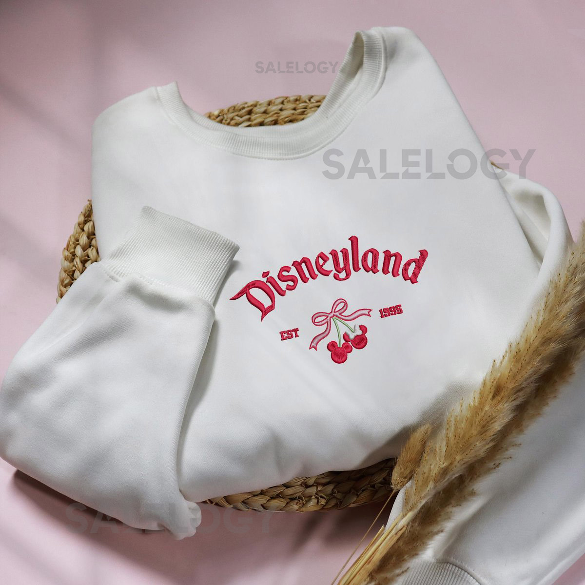 Custom Cherry Bow Embroidered Sweatshirt Cherries Shirt Romantic Embroidered Sweater Custom Year Shirt_23