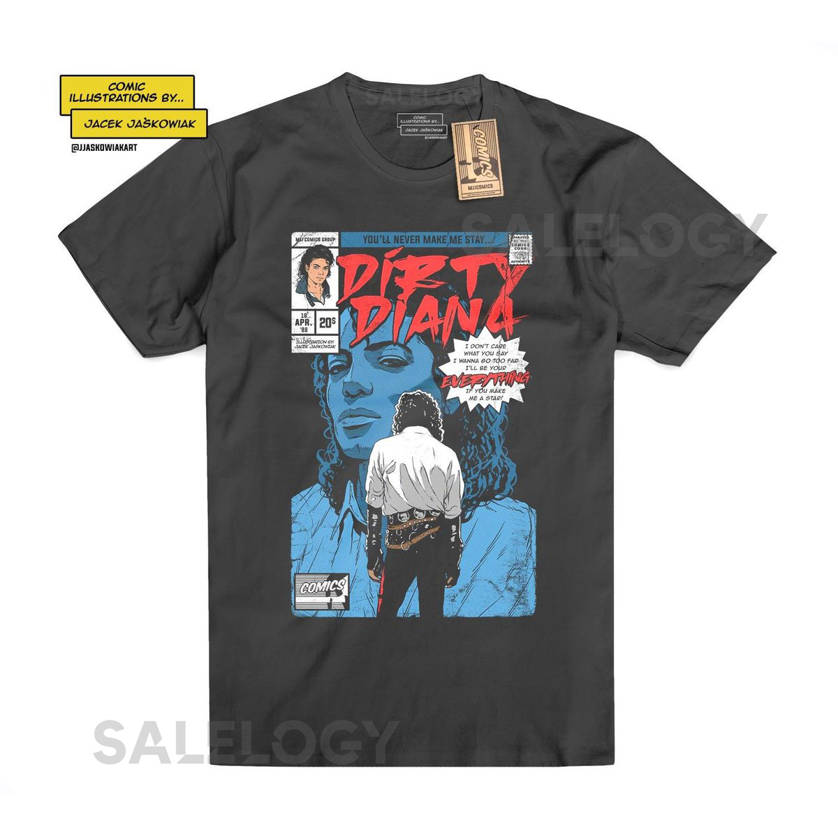 Dirty Diana '88 Comic Book Tshirt Unofficial_146