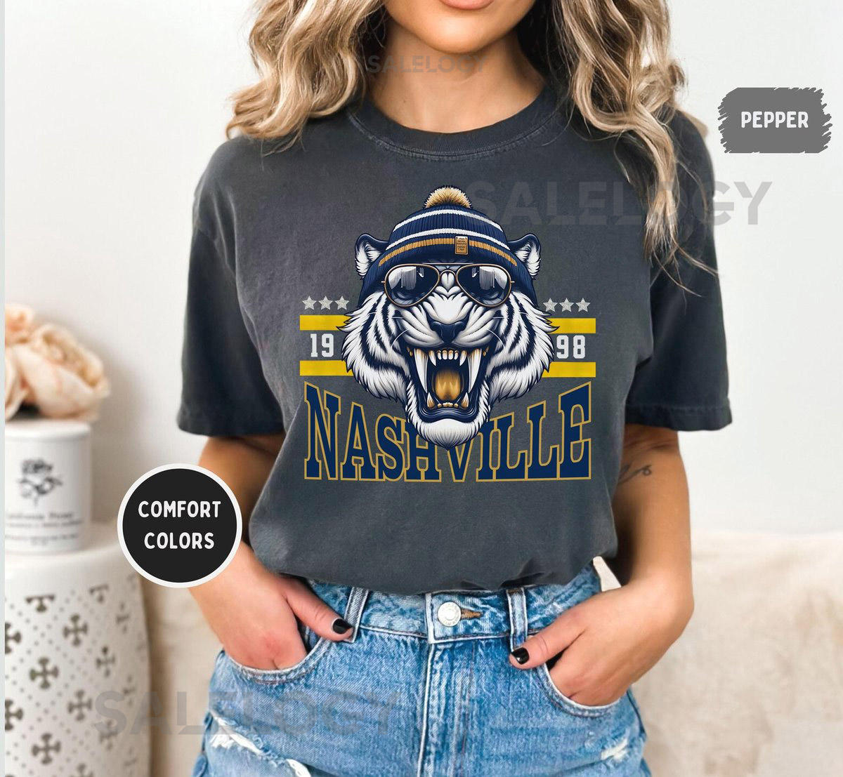 Nashville Hockey Comfort Colors Shirt Vintage Style Tee Distressed Hockey Fan Apparel Soft Cotton Top Sports Team Predator Fan T shirt_319
