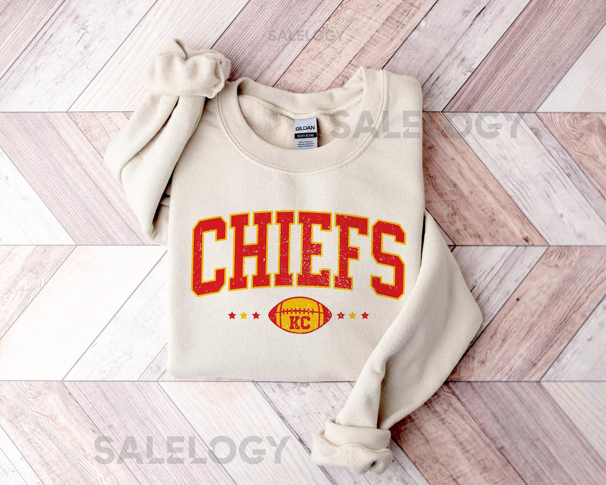 Chiefs Crewneck Sweatshirt Kansas City Chiefs Sweatshirt Retro KC Chiefs Trendy Unisex Jumpers Football Lover Tops KC Chiefs fans Gifts_5