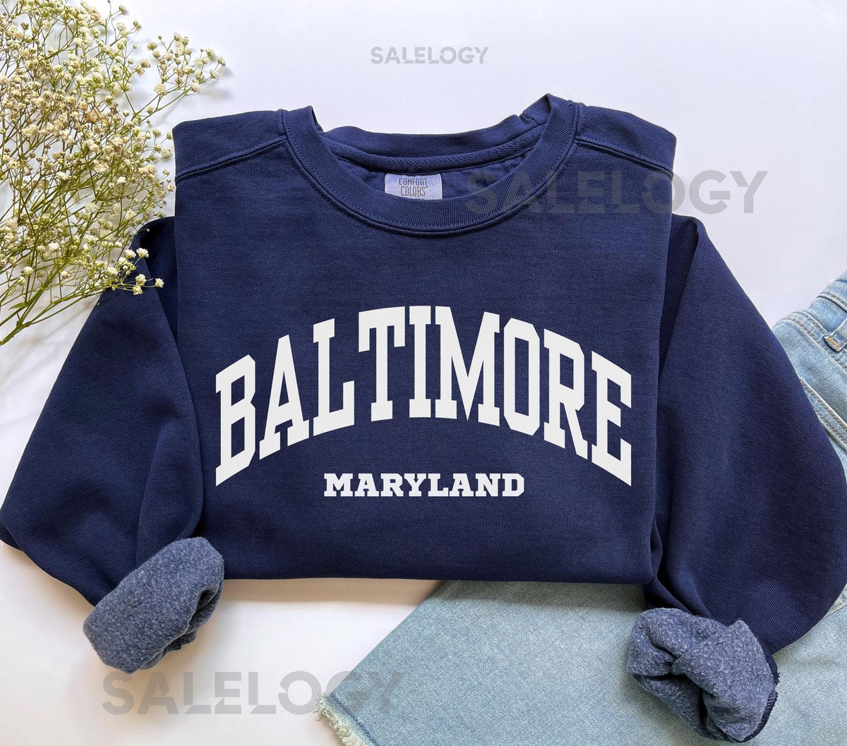 Baltimore Maryland Sweatshirt Comfort Colors Baltimore Shirt Preppy Baltimore MD Crewneck Moving to Maryland Vacation Trip Souvenir Gift_83