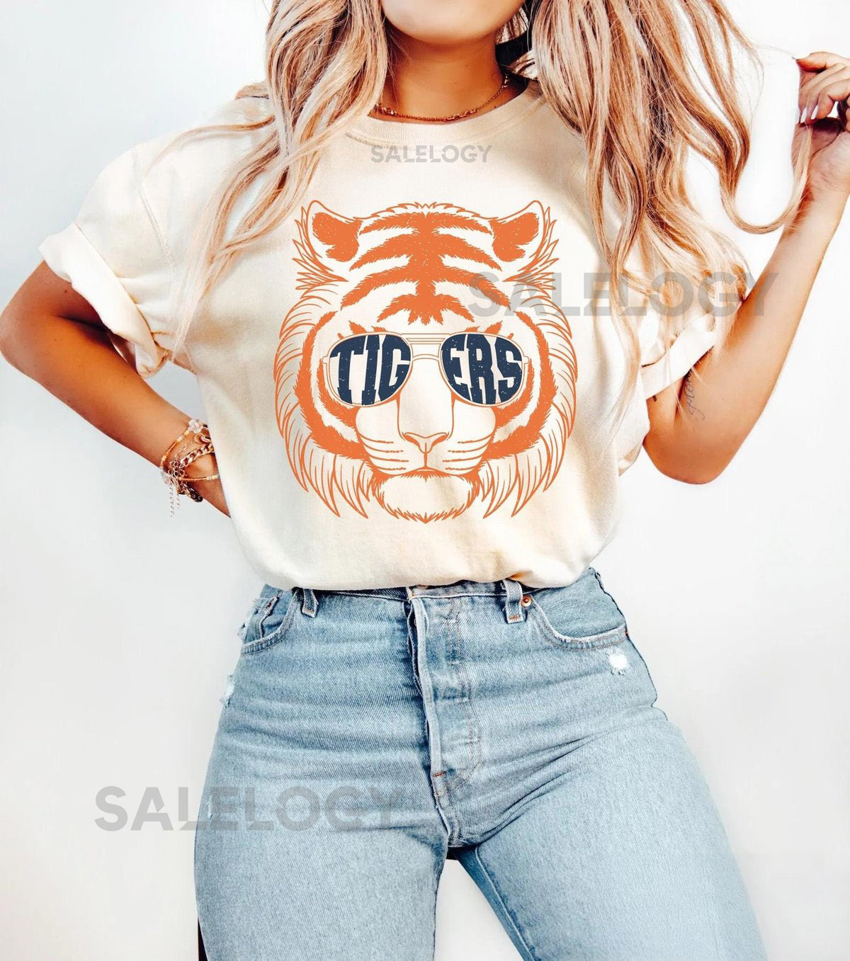 Retro Blue and Orange Tigers Shirt Tigers Crewneck Tigers Baseball Game Day Apparel Tigers Mascot Shirt_710