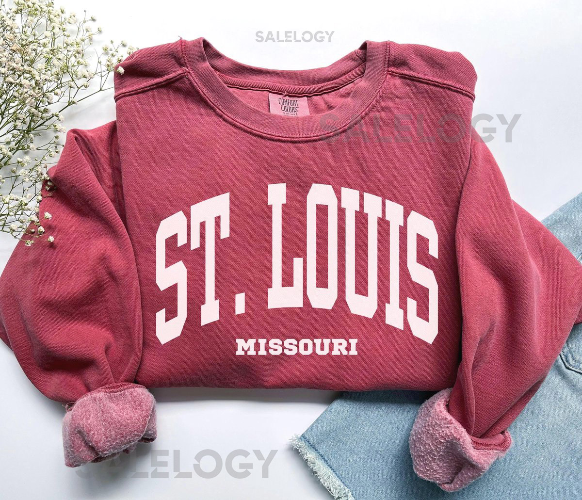 St Louis Sweatshirt Comfort Colors St Louis Shirt Missouri Vacation Trip Souvenir Gift Sports Jersey Midwest Student Missouri Crewneck_502