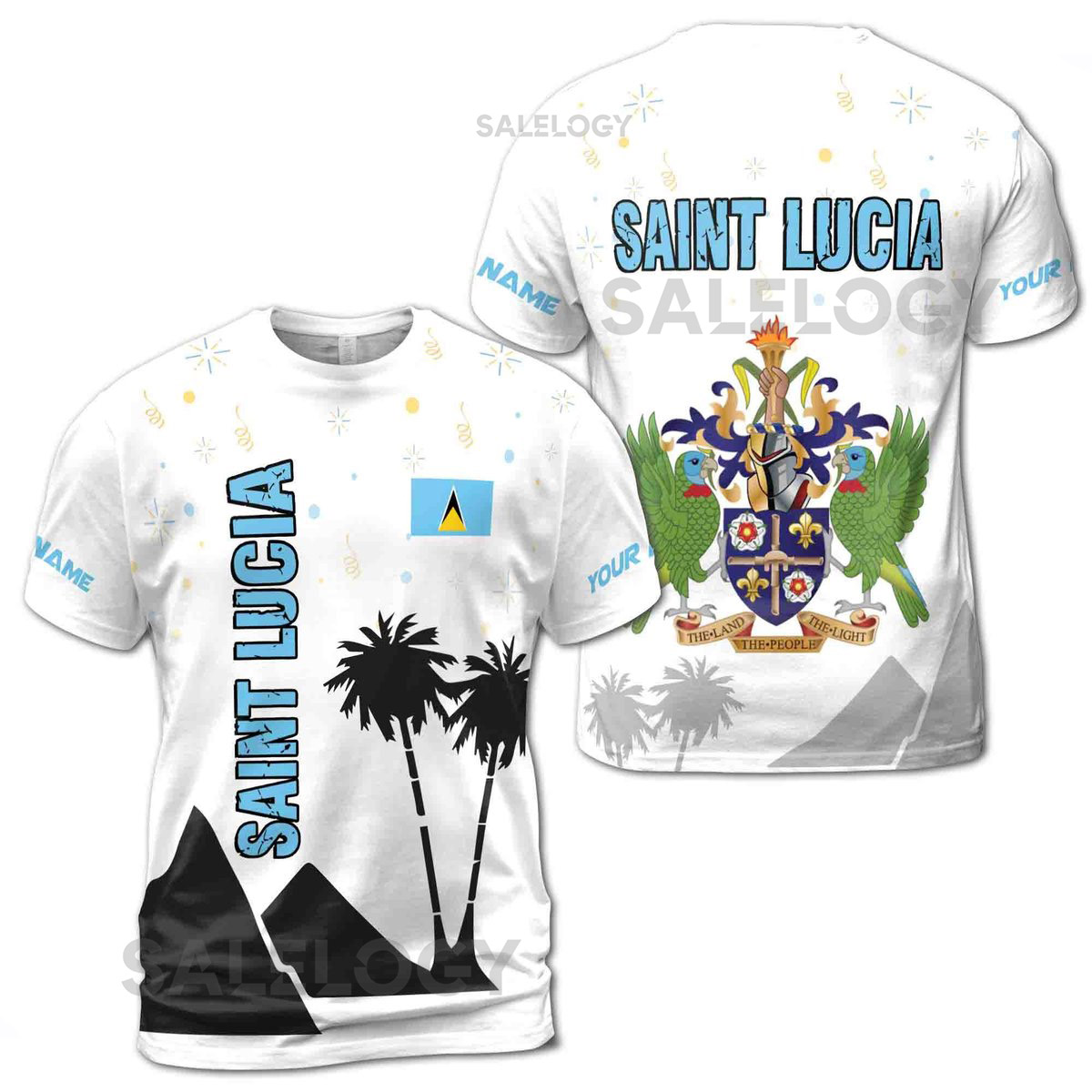 Customized Name Happy Nation Day Saint Luca Men39s T-shirt S-5XL_180