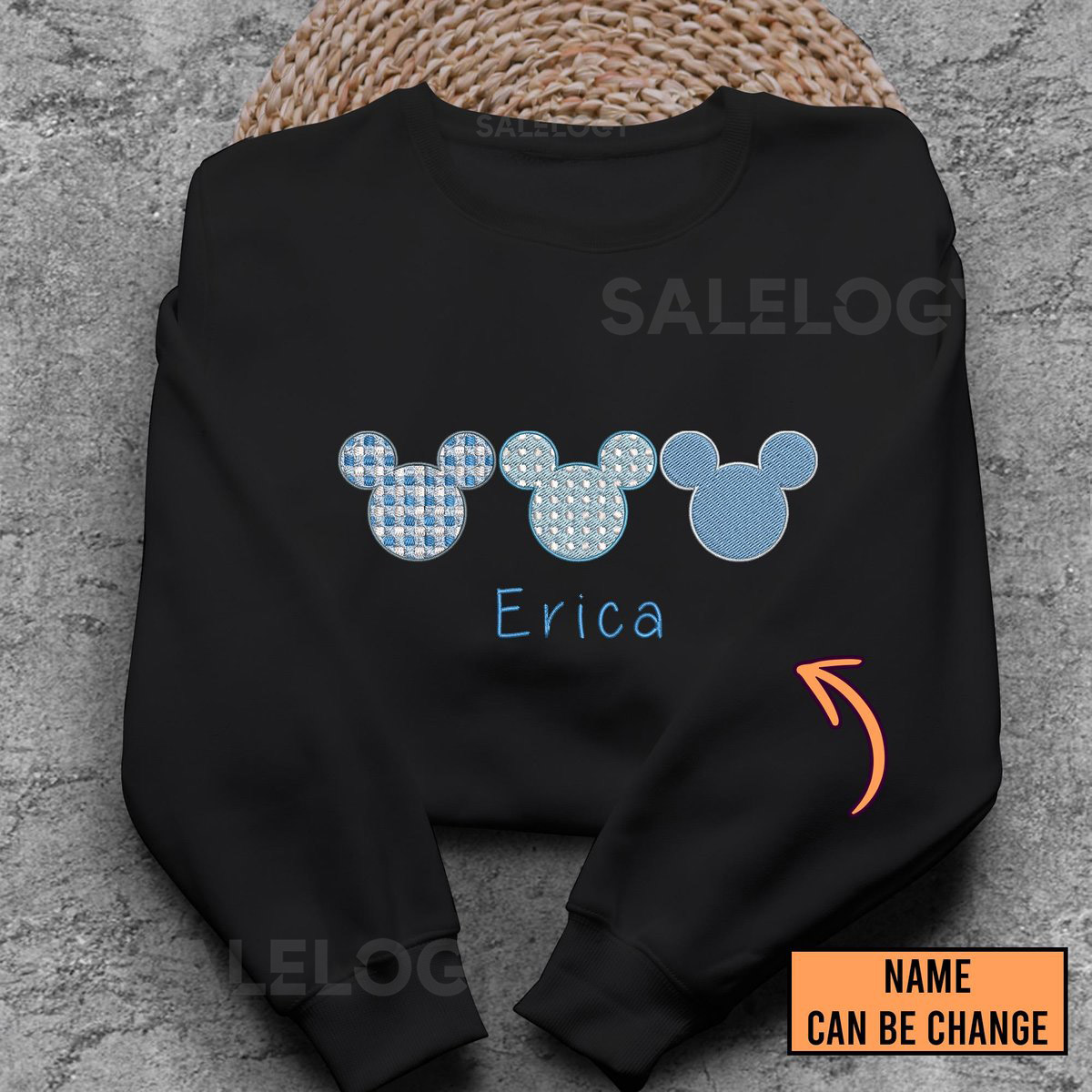 Mickey Mouse Embroidered Sweatshirt Shirt Crewneck Shirt Gifts For Lover Custom name Mickey Shirt_92