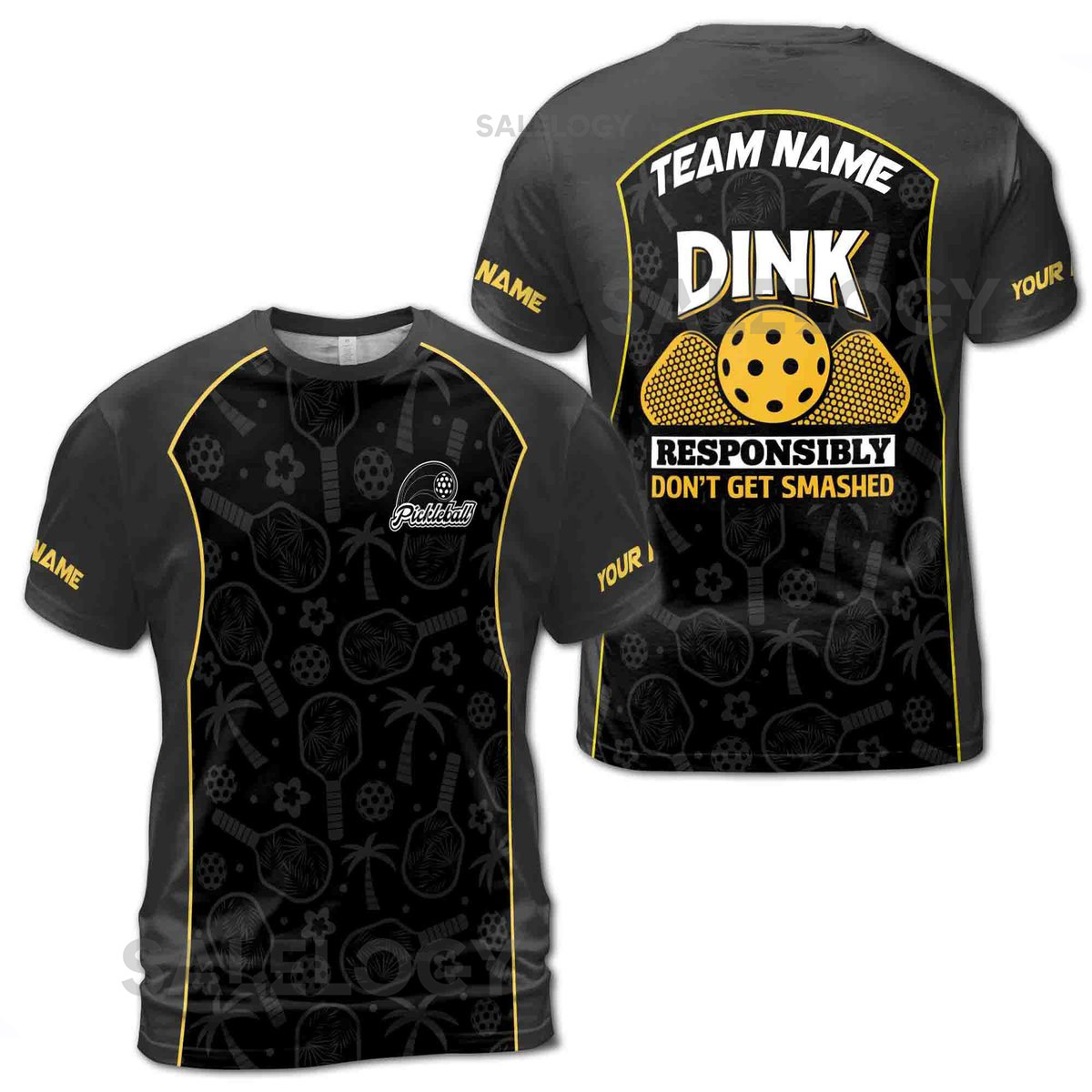 Custom Name Pickleball Dink Responsibly Don't Get Smash 3D T-Shirt S-5XL_89