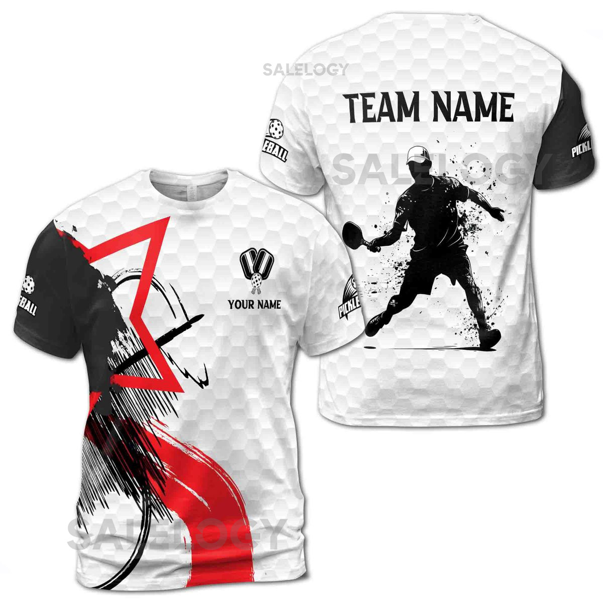 Personalized Name Team Silhouette Plays Pickleball Men39s T-Shirt S-5XL_250