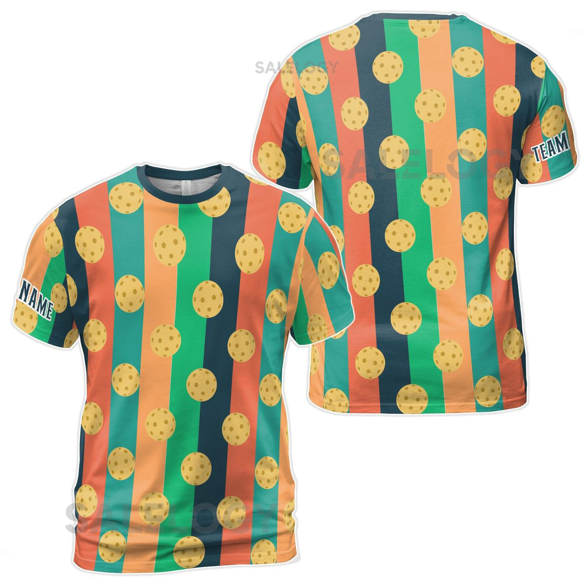 Customized Name Funny Retro Pickleball Pattern Men39s T-Shirt S-5XL_178