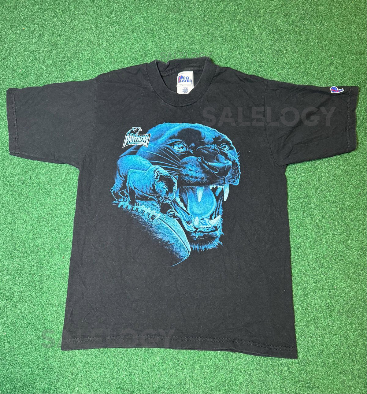 insane 90s Carolina Panthers Pro Player vintage t-shirt rare football small NFL_677