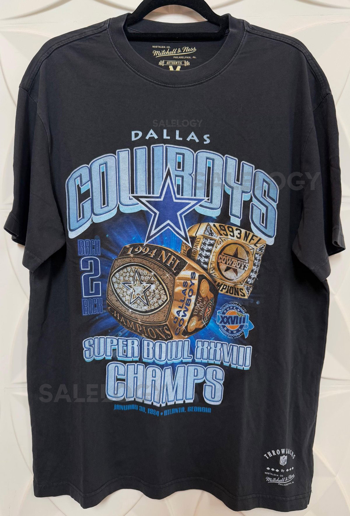 Vintage Dallas Cowboys Mitchell Ness throwback t-shirt sz M_537