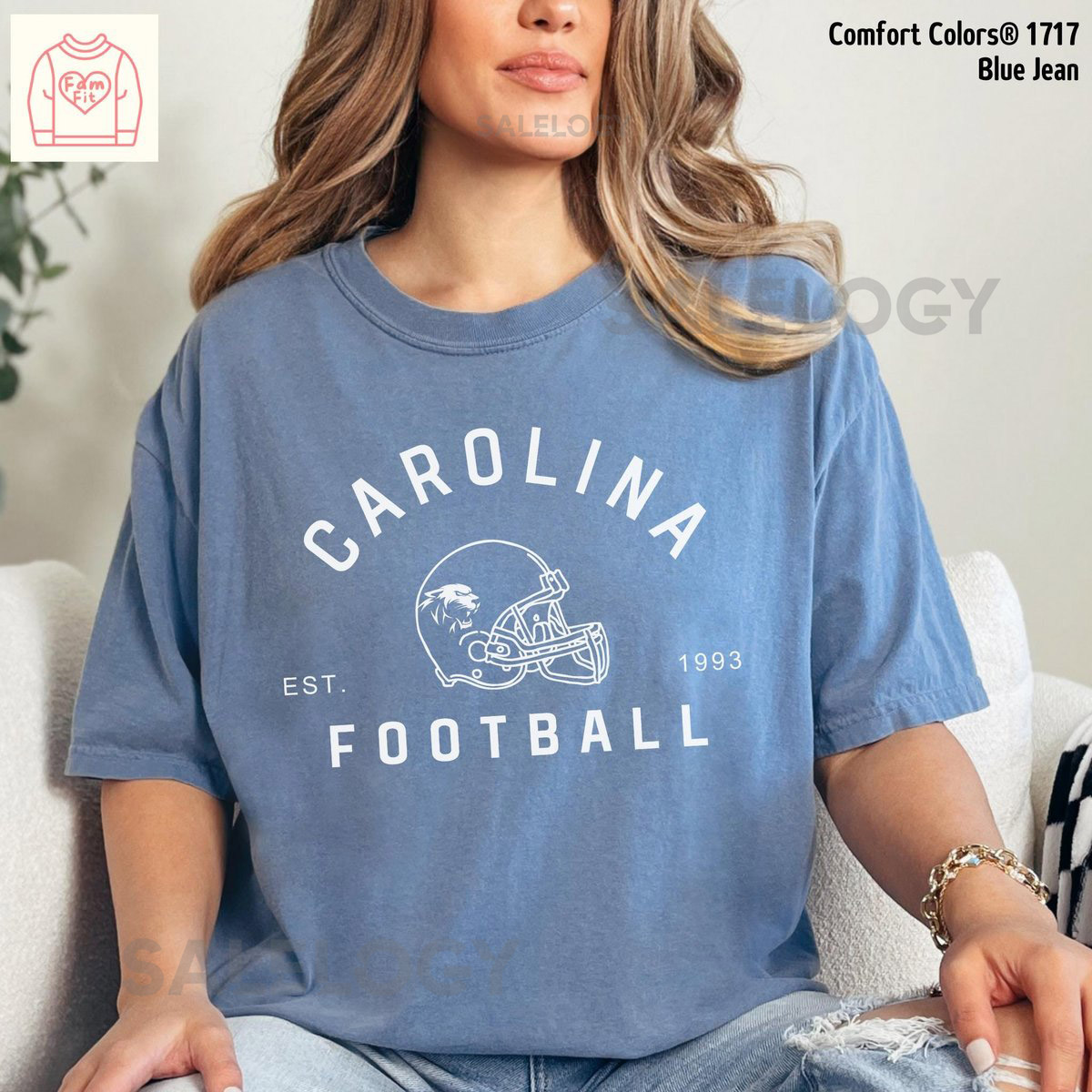 Carolina Football Jersey Shirt - Panther Vintage Comfort Color Tees Mommi Me Sweatshirt FamFit22-02_331