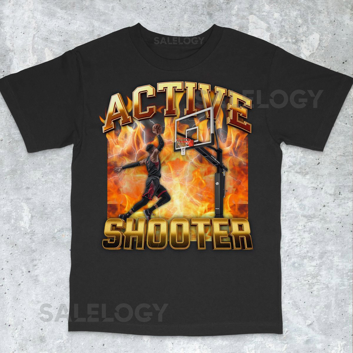Active Shooter T-Shirt Tee Funny Meme Funny Meme T-Shirt Joke Tee Gift Shirt Trending Shirt Oddly Tee Active Shooter Basketball Shirt_8
