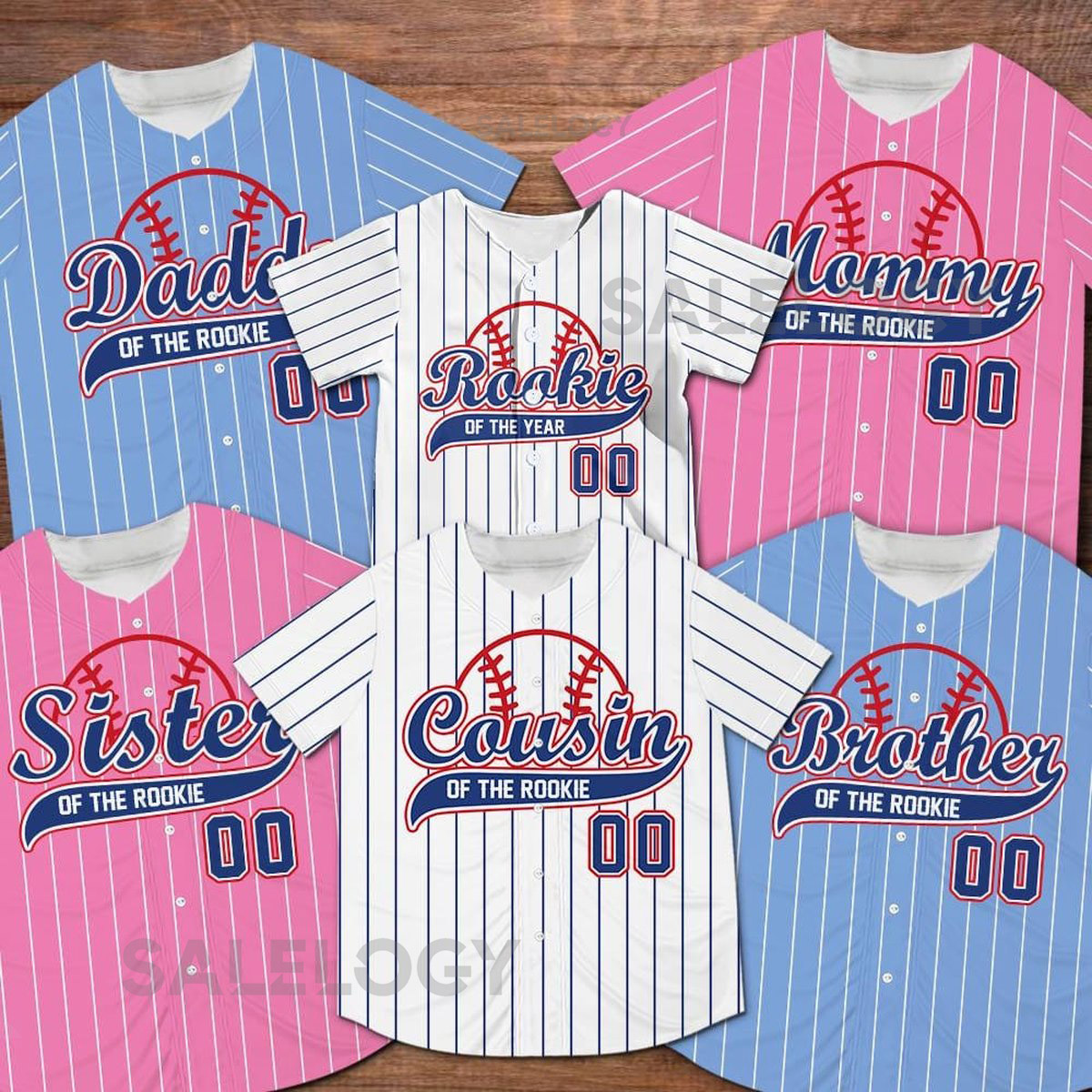 Personalized Mommy Daddy Of the Rookie Baseball Jersey Custom Name Number Shirt Rookie Of The Year Jersey Family Matching Outfits_282