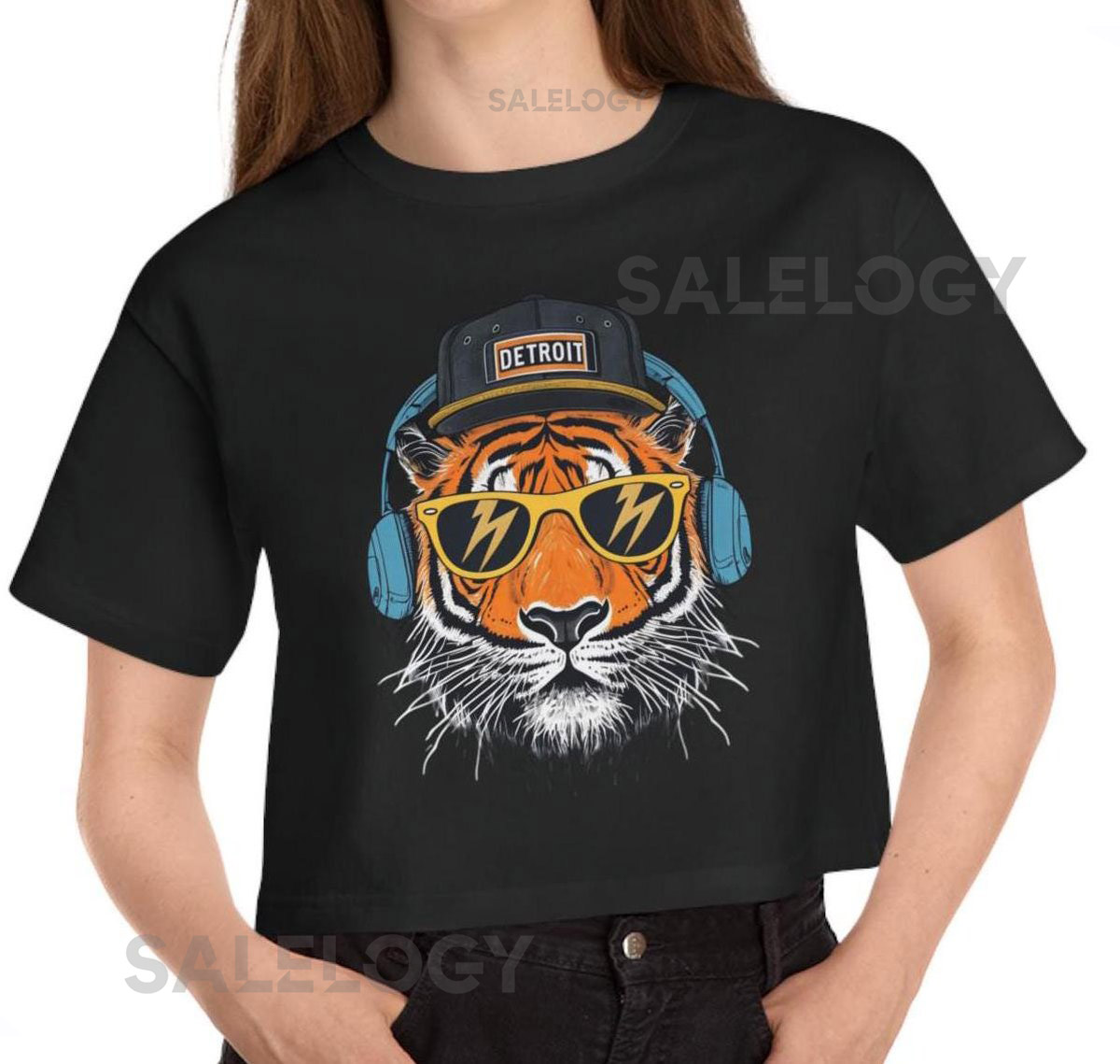 Cropped T-Shirt for Detroit Tigers Fans Detroit Grit Detroit 313 Detroit Baseball Tee Women's Champion Shirt_97