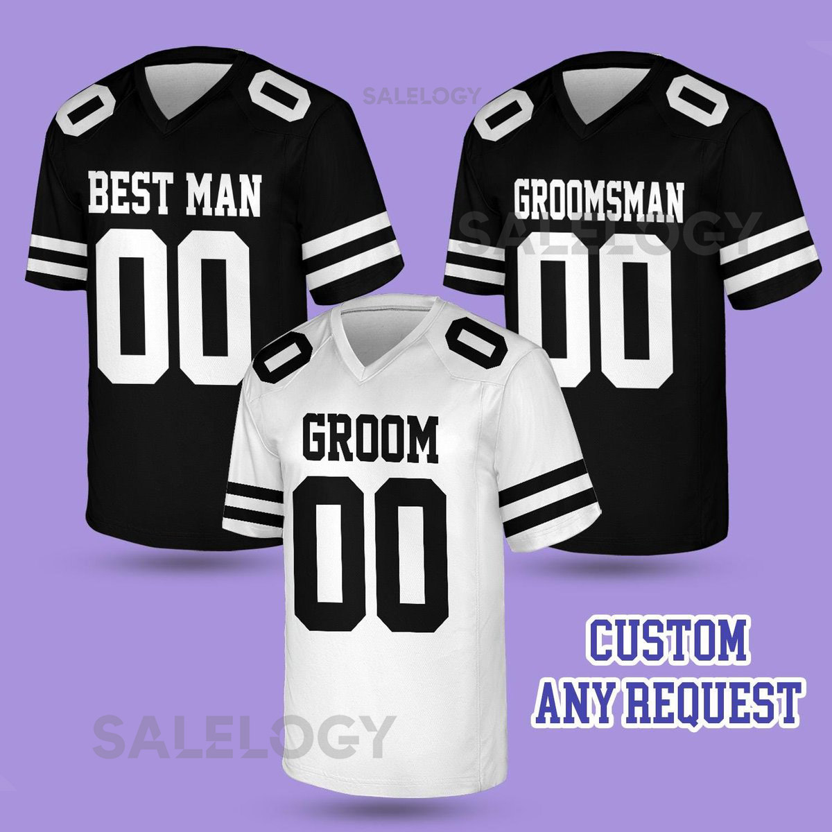 Personalized Groom Groomsman Football JerseyCustom Best Man Vneck Short Sleeve JerseyFootball Jersey For Engagement Wedding Bachelor Party_11