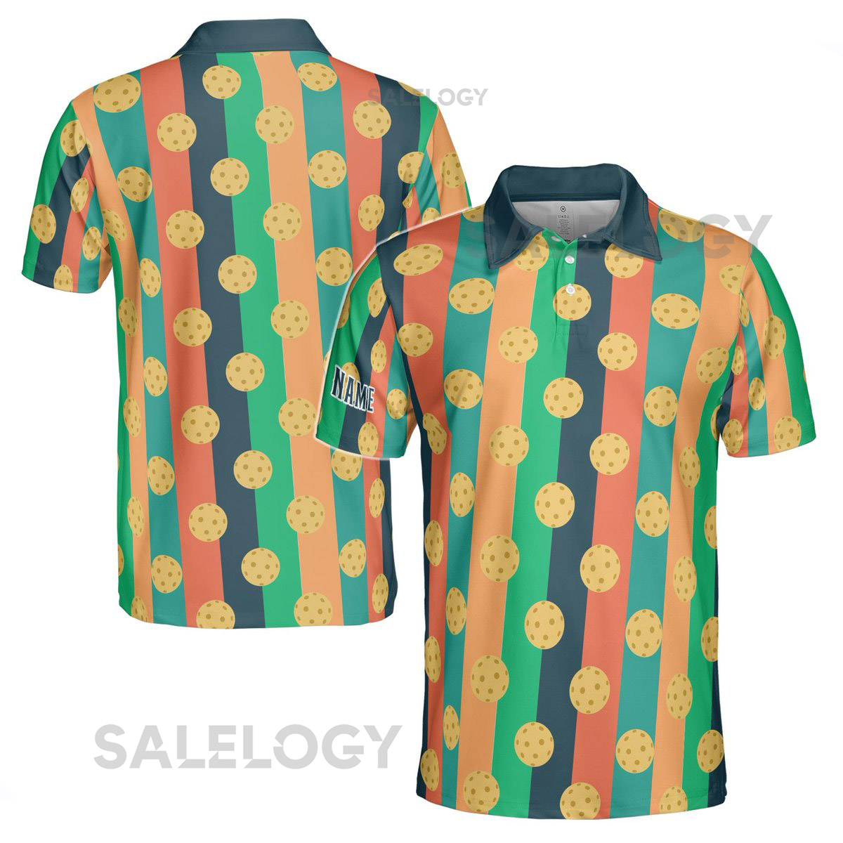 Customized Name Funny Retro Pickleball Pattern Men's Polo Shirt S-5XL_430