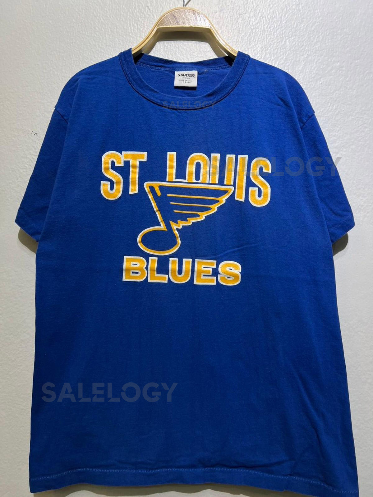 Vintage 1980s St. Louis Blues NHL Hockey Team Logo Graphic T Shirt Size XL_667