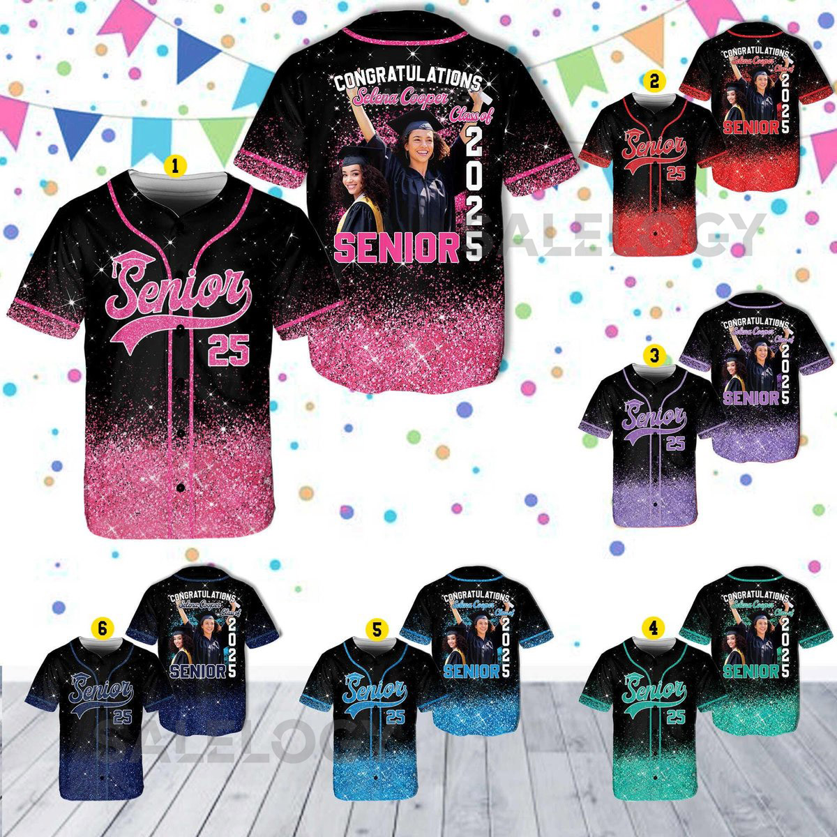 Personalized Glitter Senior 2025 Baseball Jersey with Name Photo Custom YouthAdult Senior Shirt Senior 2025 Shirt Graduation Gifts_126