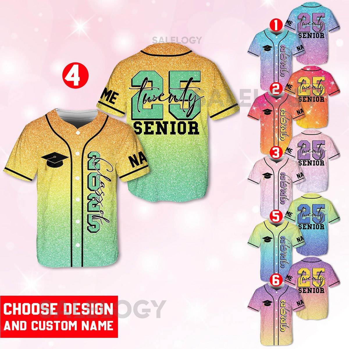Personalized Glitter Senior 2025 Baseball Jersey with Name Graduation Year Custom YouthAdult Senior Shirt Senior 2025 Gifts_124