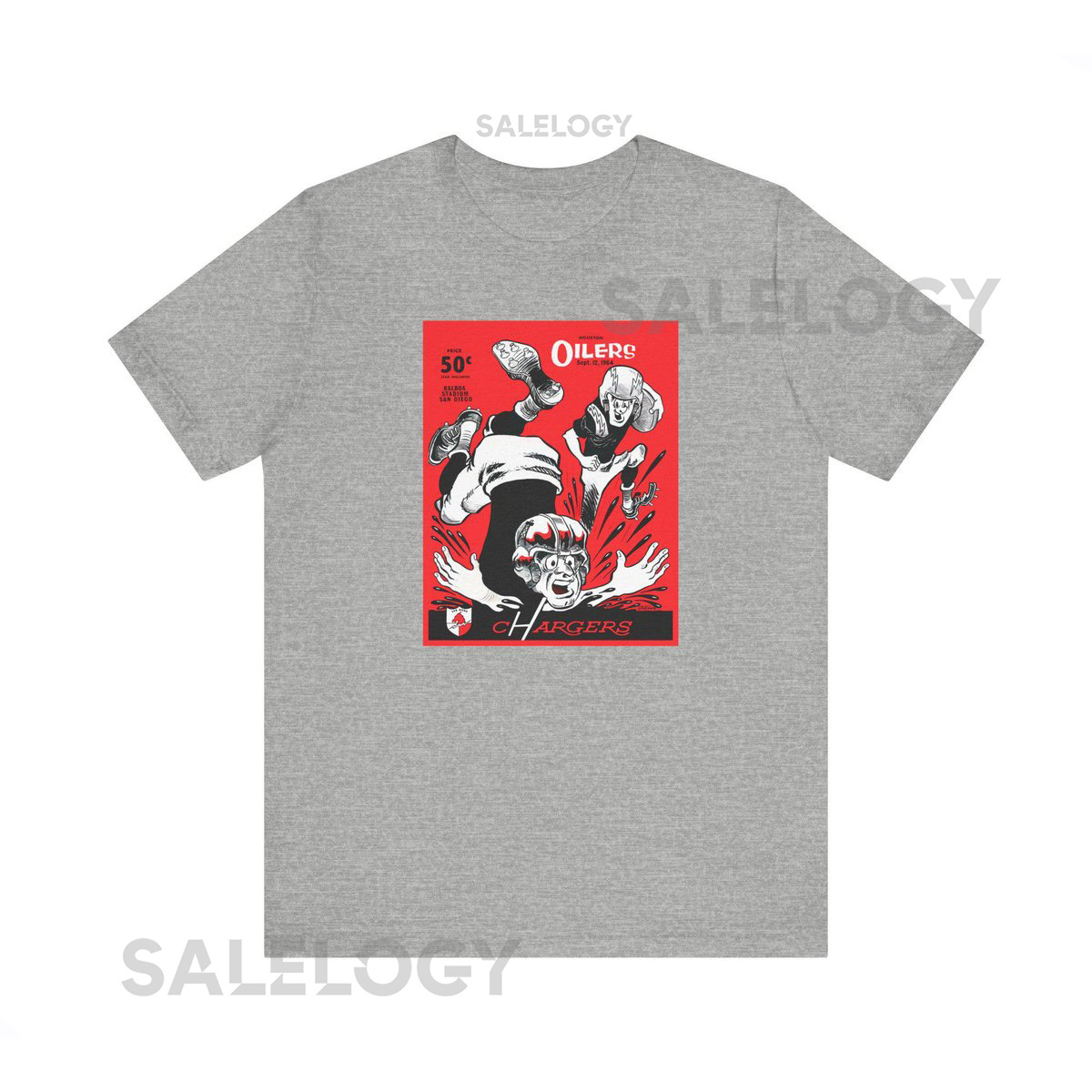 Vintage 1964 Football San Diego Chargers Houston Oilers Unisex Tee Sports Fan Shirt Retro Football Tee Game Day Apparel Vintage Sports_778