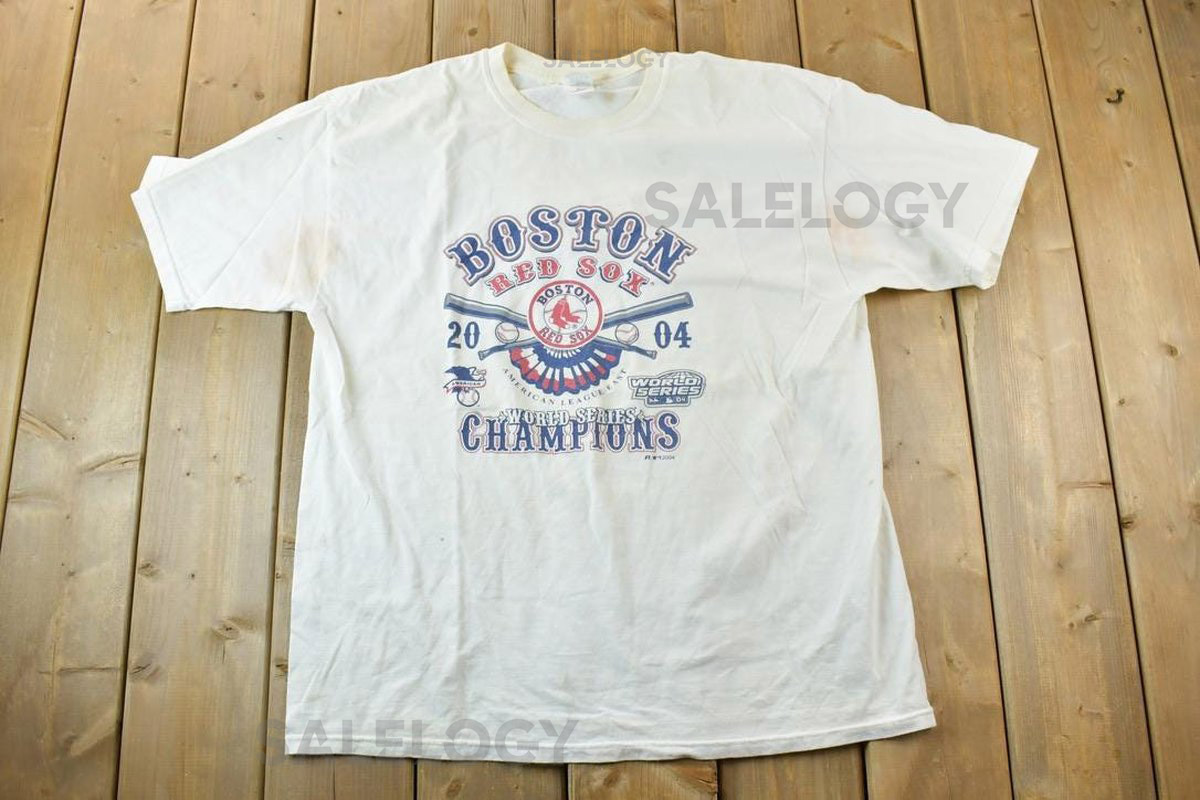 Vintage 2004 Boston Red Sox World Series Champions MLB Graphic T-Shirt Made In USA Single Stitch MLB Baseball 90s Streetwear_603