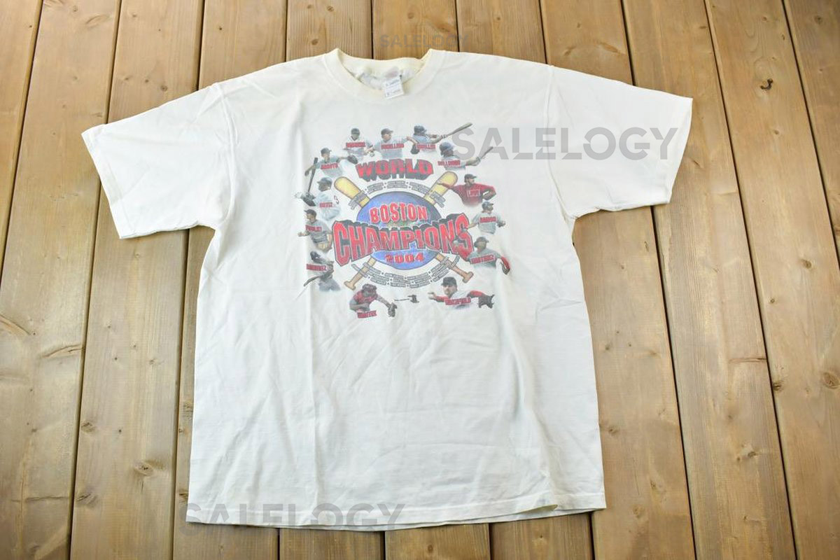 Vintage 2004 Boston Red Sox World Series Champions MLB Graphic T-Shirt Made In USA Single Stitch MLB Baseball 90s Streetwear_604