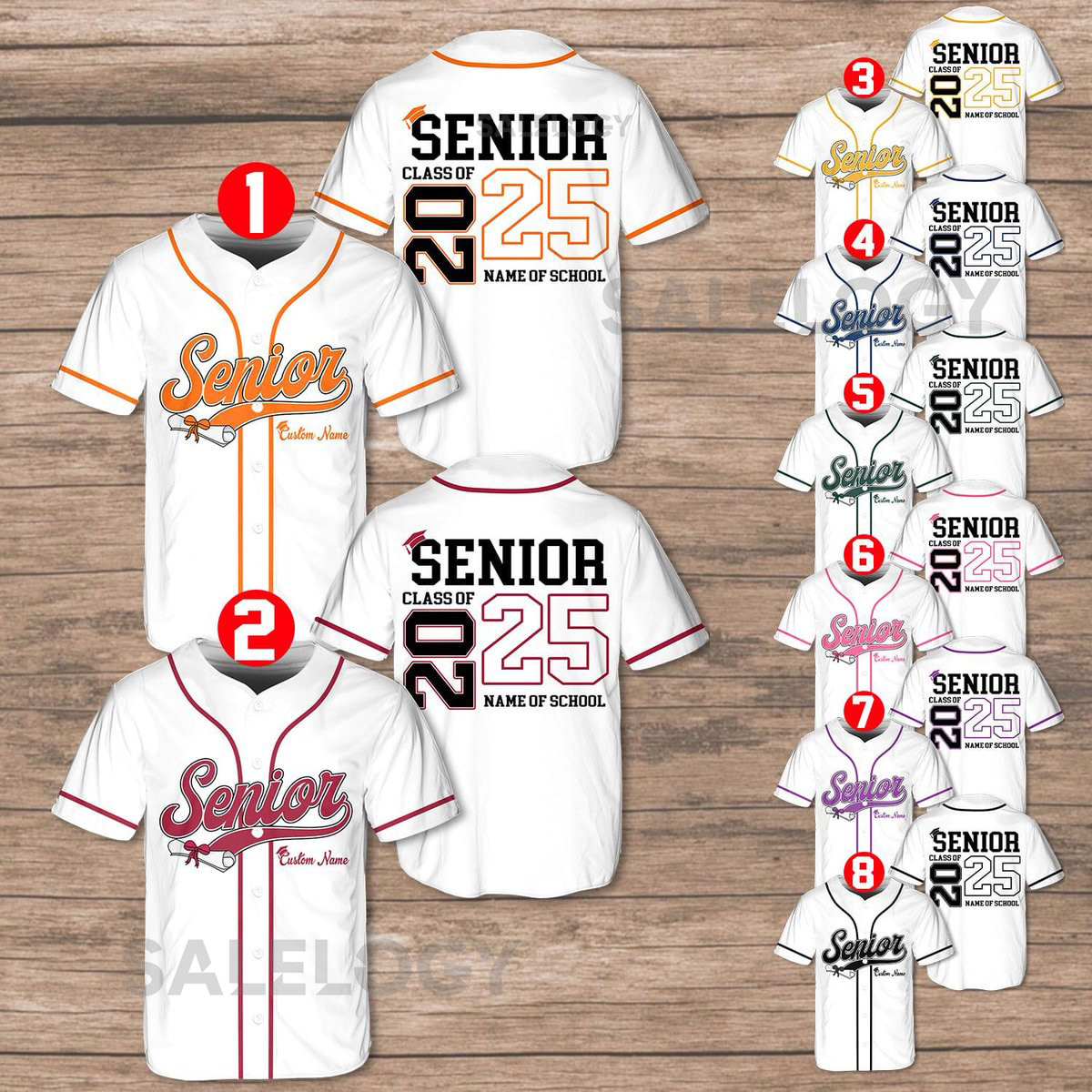Personalized Senior 2025 Baseball Jersey with Name School Name Custom YouthAdult Senior Shirt Senior Graduation 2025 Gifts_357