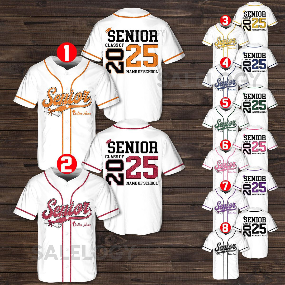 Personalized Glitter Senior 2025 Baseball Jersey with Name School Name Custom YouthAdult Senior Shirt Senior Graduation 2025 Gifts_135