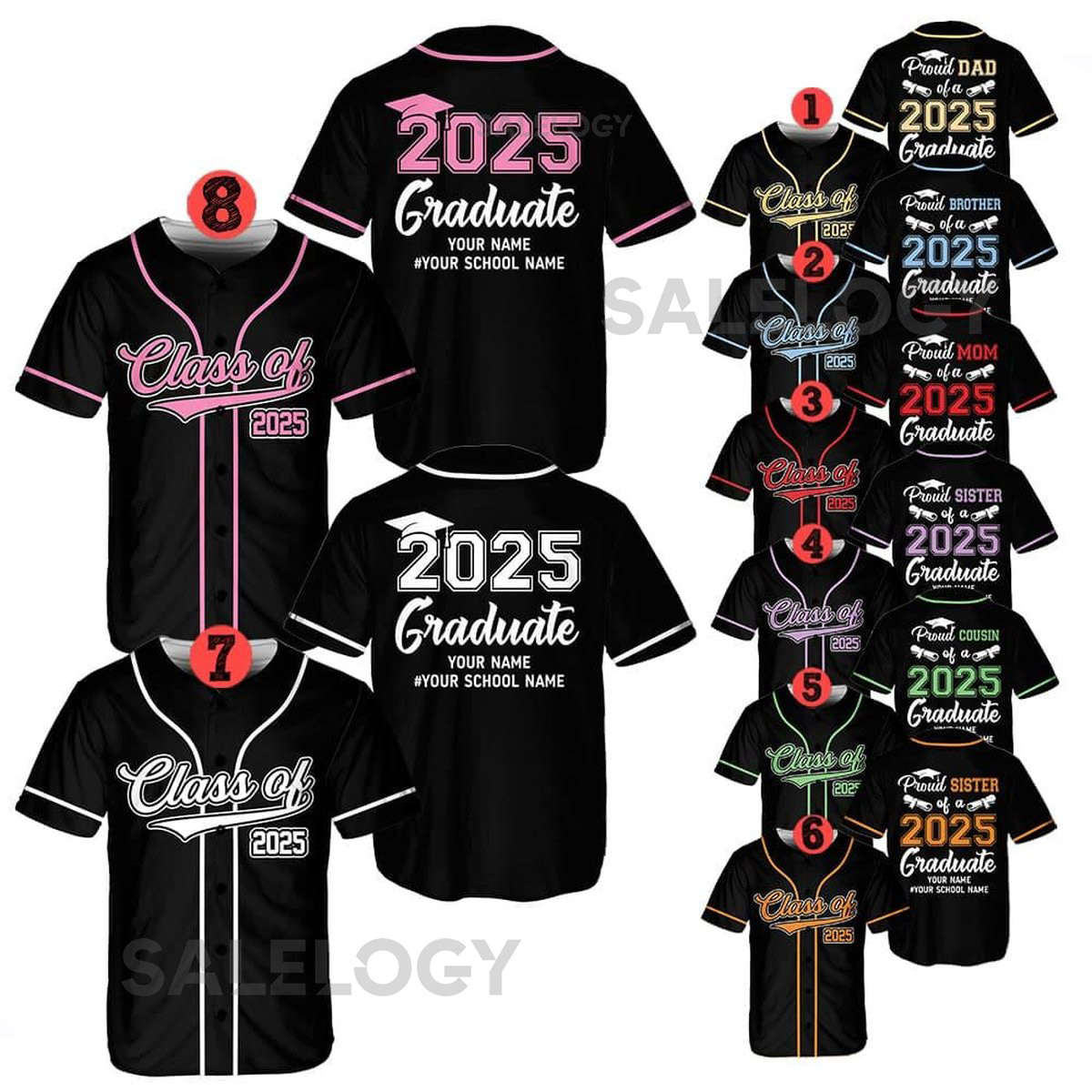 Personalized Proud Family Baseball Jersey Custom Class of 2025 Graduate Baseball Jersey Graduation 2025 Jersey Senior 2025 Gifts_301