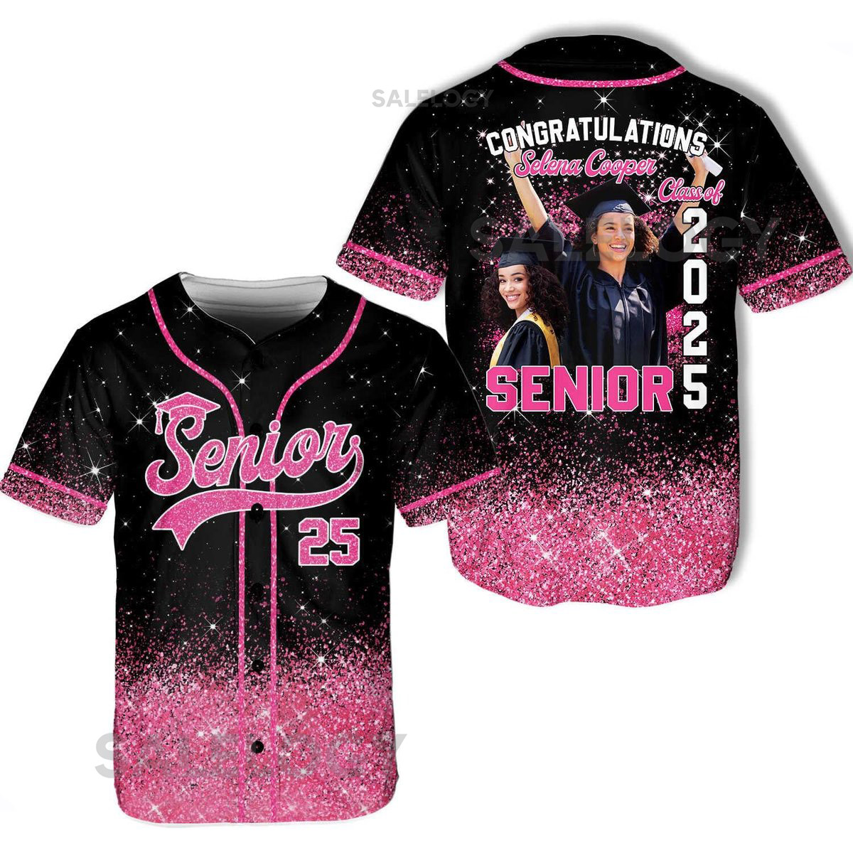 Personalized Glitter Senior 2025 Baseball Jersey with Name Photo Custom YouthAdult Senior Shirt Senior 2025 Shirt Graduation Gifts_128
