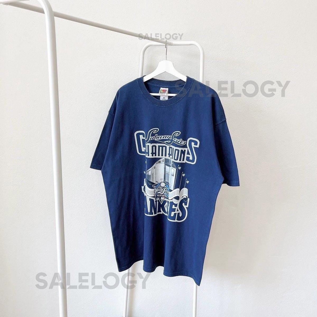 Vintage 00s New York Yankees 2000 baseball vintage Fruit of the loom blue t-shirt XXL_380