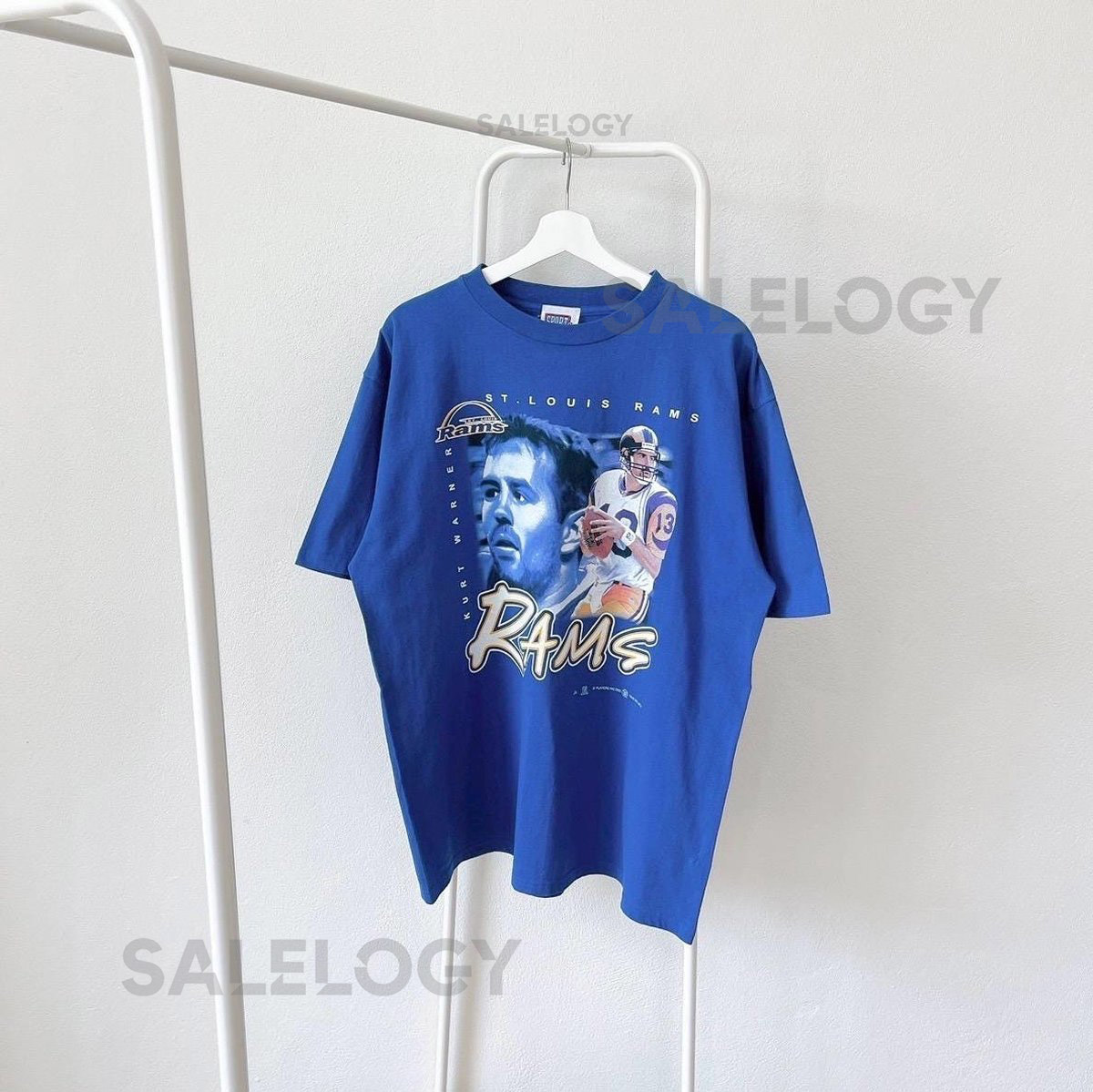 Vintage 2000 St. Louis Rams Kurt Warner 13 T-Shirt XL_781