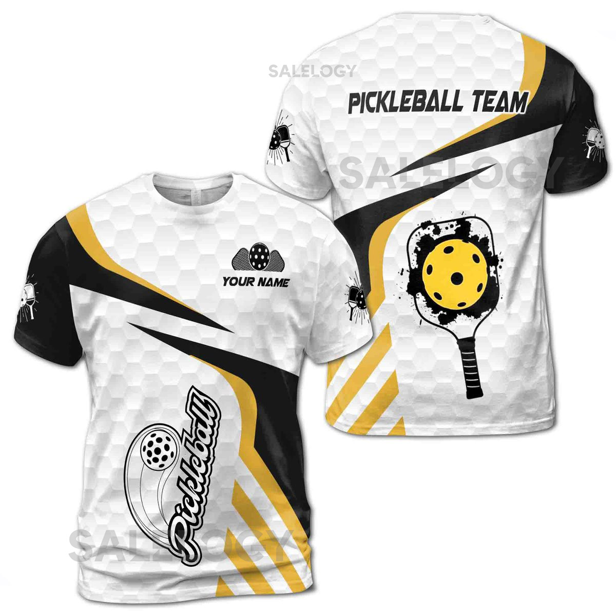 Custom Name Pickleball Paddle Color Spatter Men39s T-shirt S-5XL_90