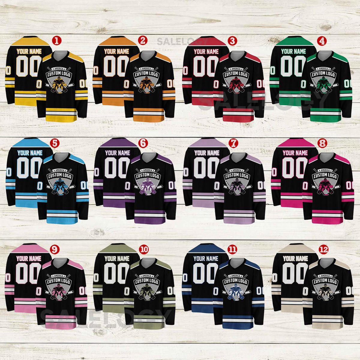 Personalized Team Name Number And Logo Hockey Jersey Custom Name Ice Hockey Jersey Hockey Jersey Uniform For Hockey Fans Hockey Lovers_21