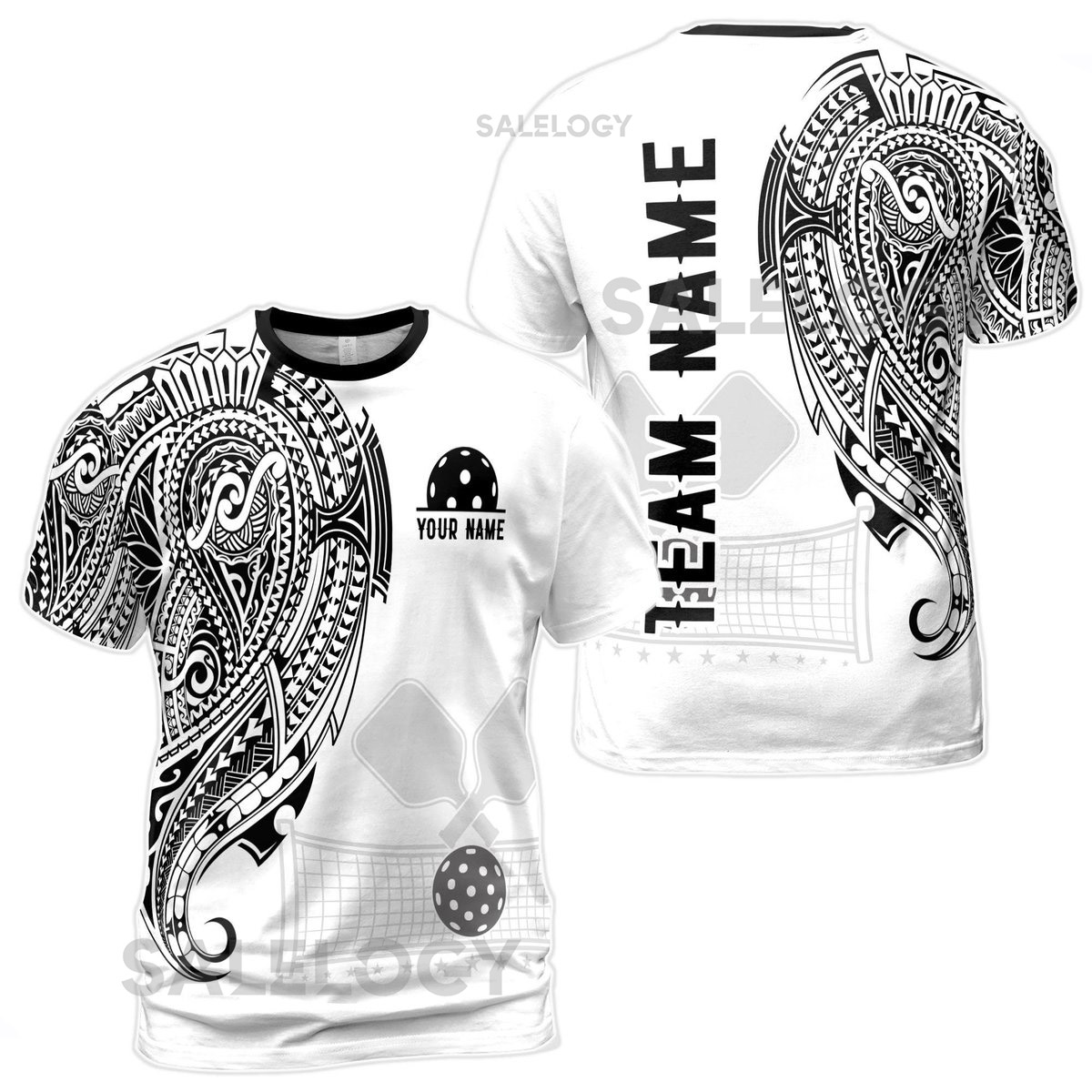Customized Name Viking Tattoo Tribal Pattern Pickleball Men39s T-Shirt S-5XL_191