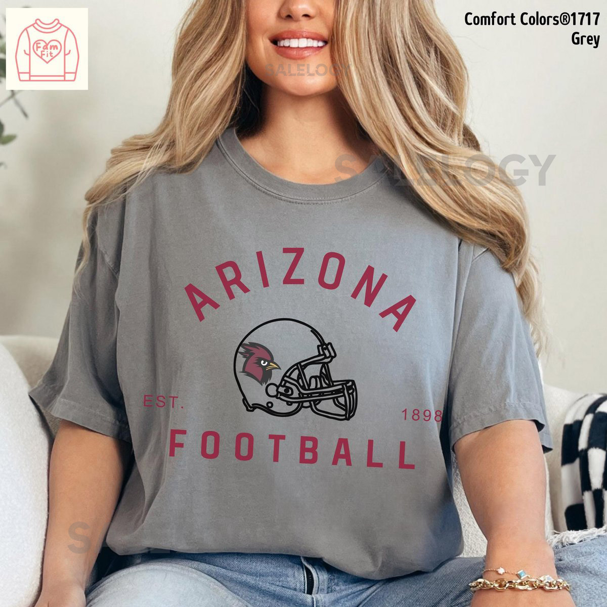 Arizona Football Jersey Shirt - Cardinal Vintage Comfort Color Tees Mommi Me Sweatshirt 17-02_71