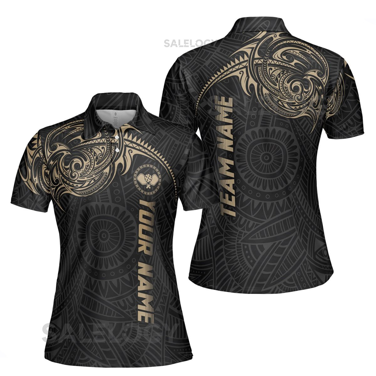 Customized Player Viking Tribal Pattern Team Pickleball Women's Polo Shirt S-5XL_458