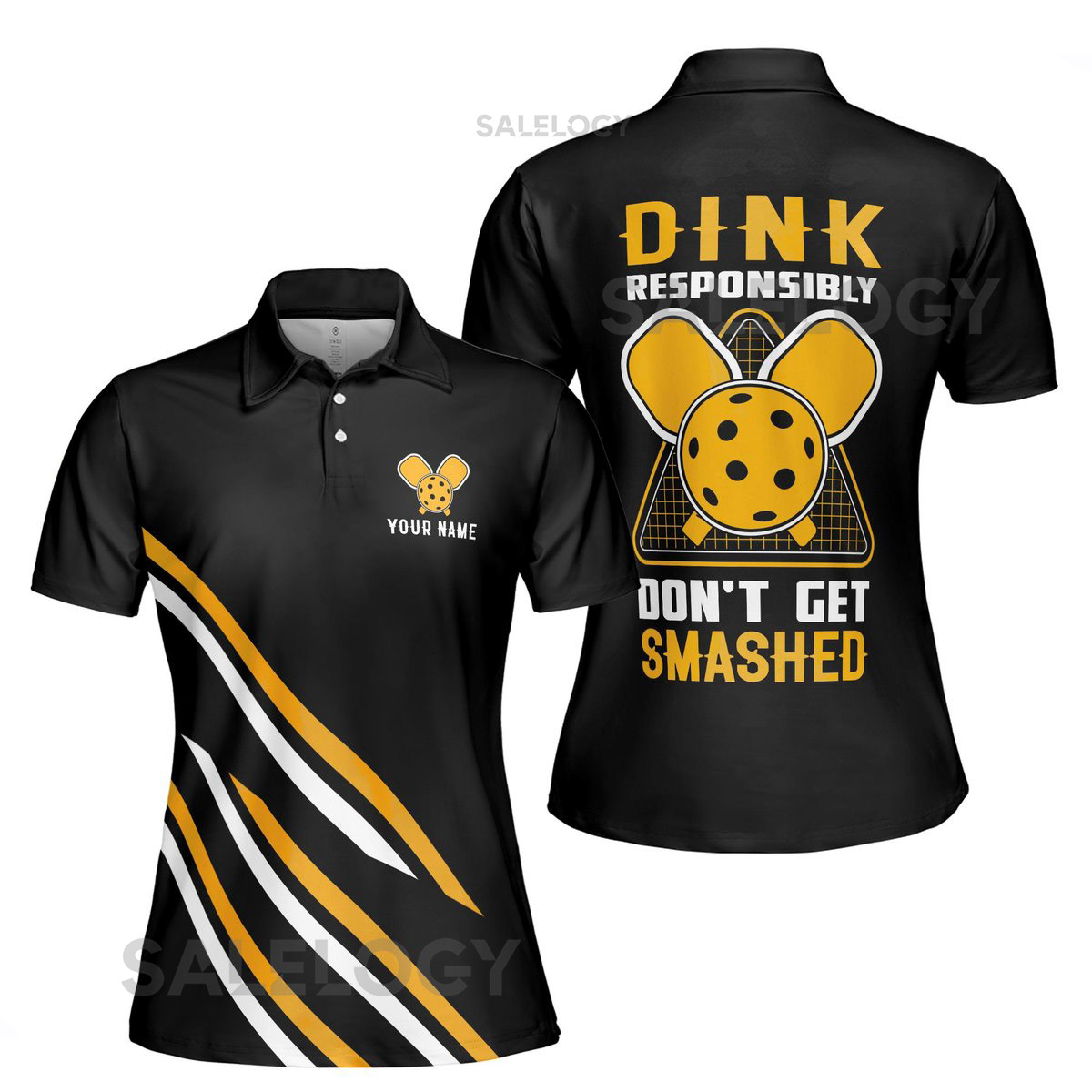Custom Name Pickleball Dink Responsibly Don't Get Smashed Women39s Polo Shirt S-5XL_146