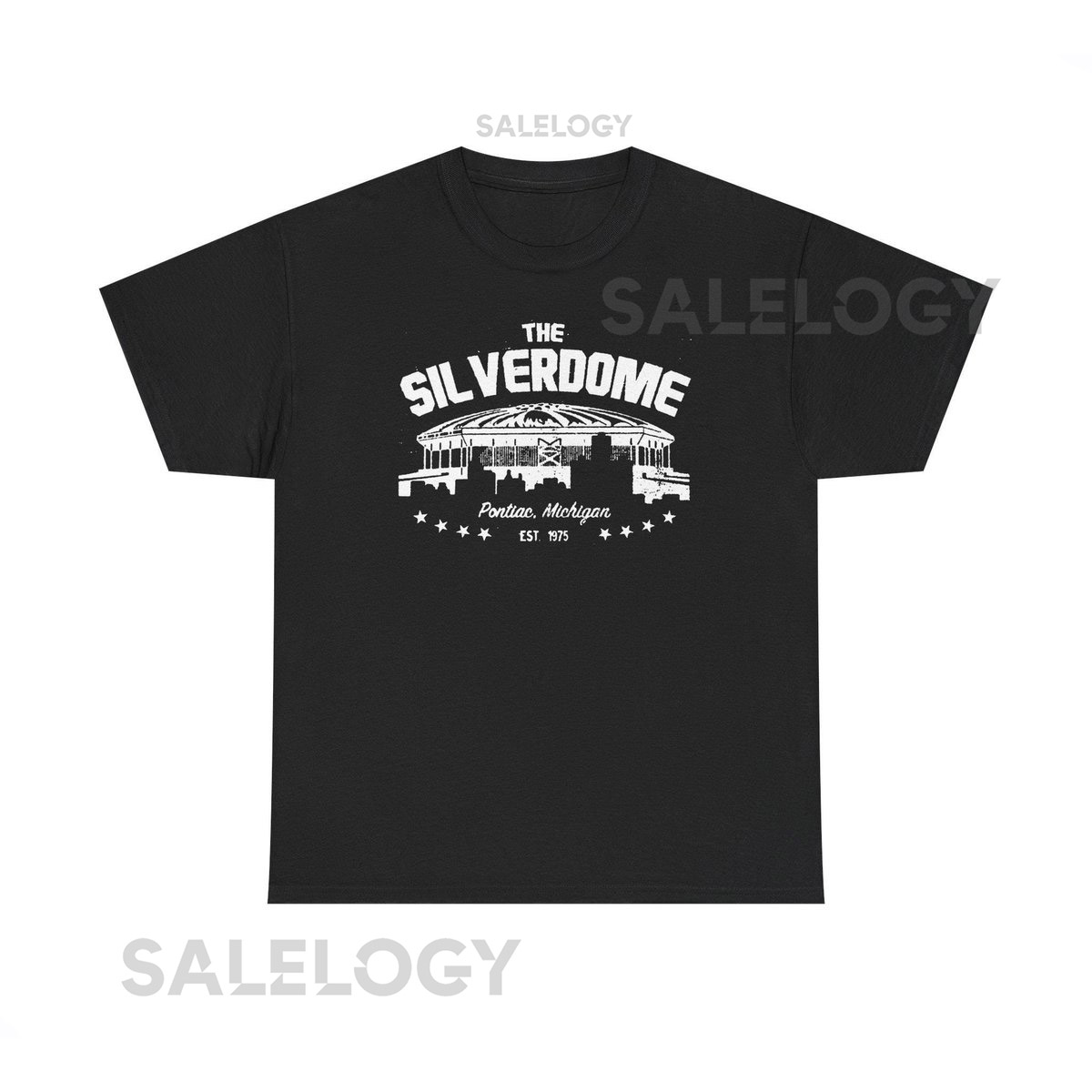Throwbackmax The Silverdome 1975 Football Retro - Heavy Cotton Tee_266