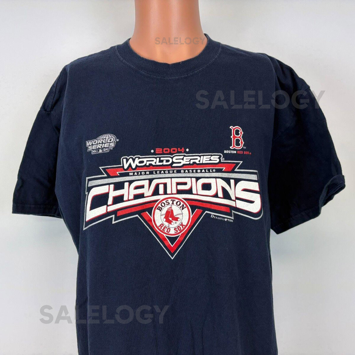 Vintage Boston Red Sox T Shirt Mens Size XL Blue 2004 MLB World Series Champions_677