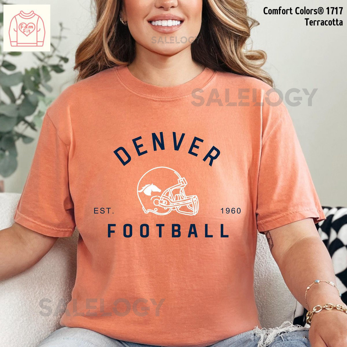 Denver Football Jersey Shirt - Bronco Vintage Comfort Color Tees Mommi Me Sweatshirt 14-02_345