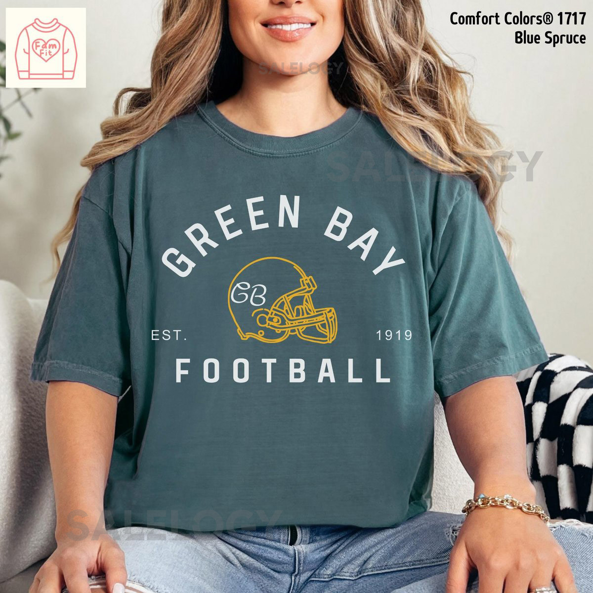 Green Bay Football Jersey Shirt - Packer Vintage Comfort Color Tees Mommi Me Sweatshirt 08-03_380