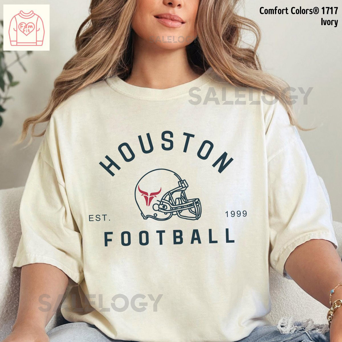 Houston Football Jersey Shirt - Texan Vintage Comfort Color Tees Mommi Me Sweatshirt_235