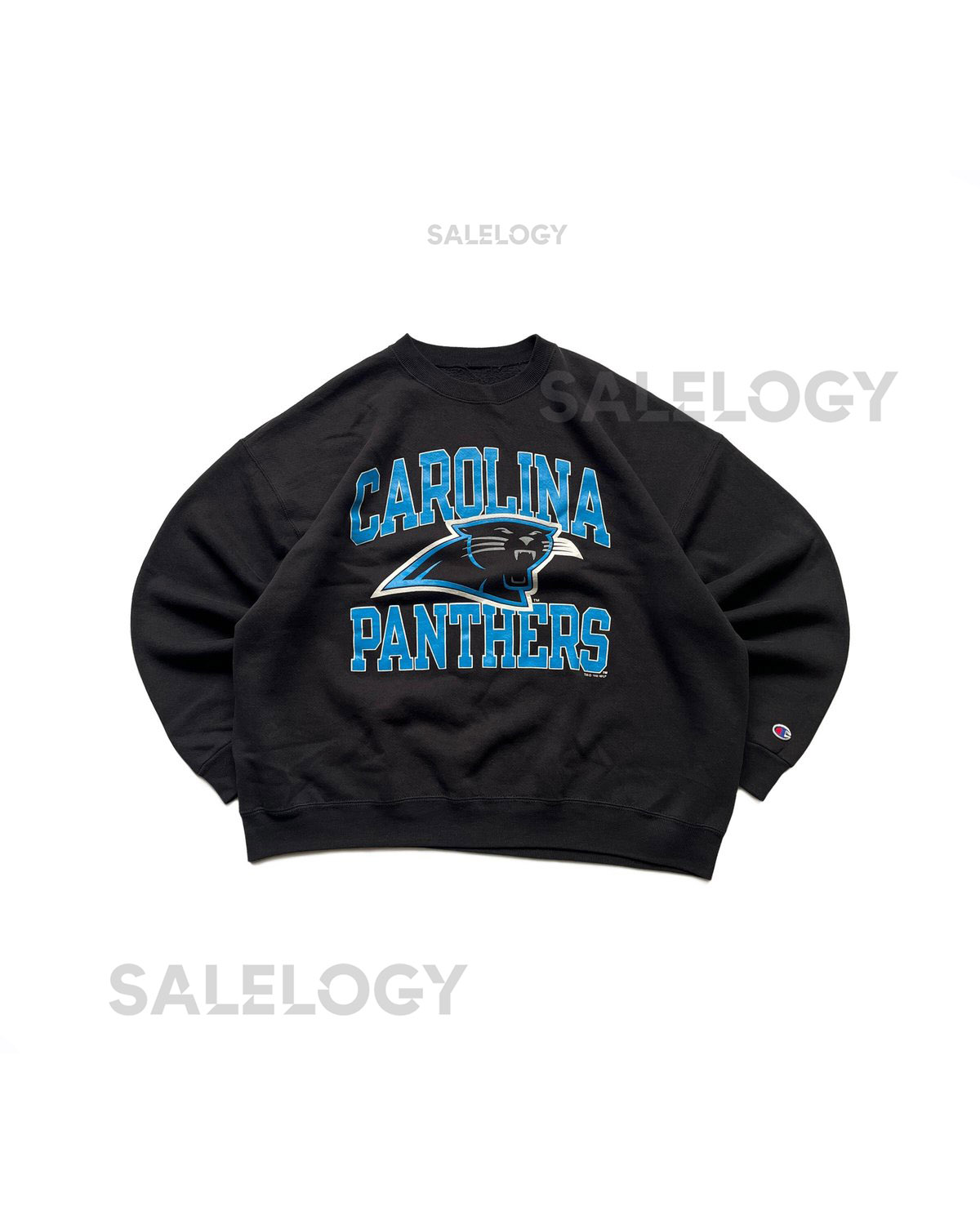 Vintage 90s Carolina Panthers Baggy Crewneck Sweatshirt Black Size XL_924