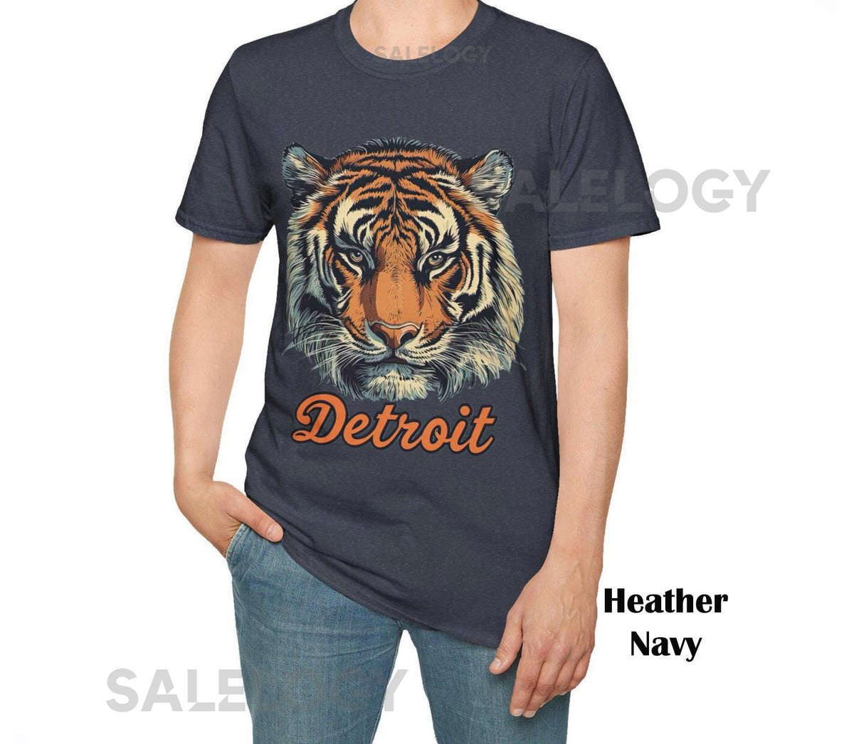 Detroit Tigers Vintage Gildan Tee Retro Detroit Baseball Shirt - 9 Sizes 12 Colors_255