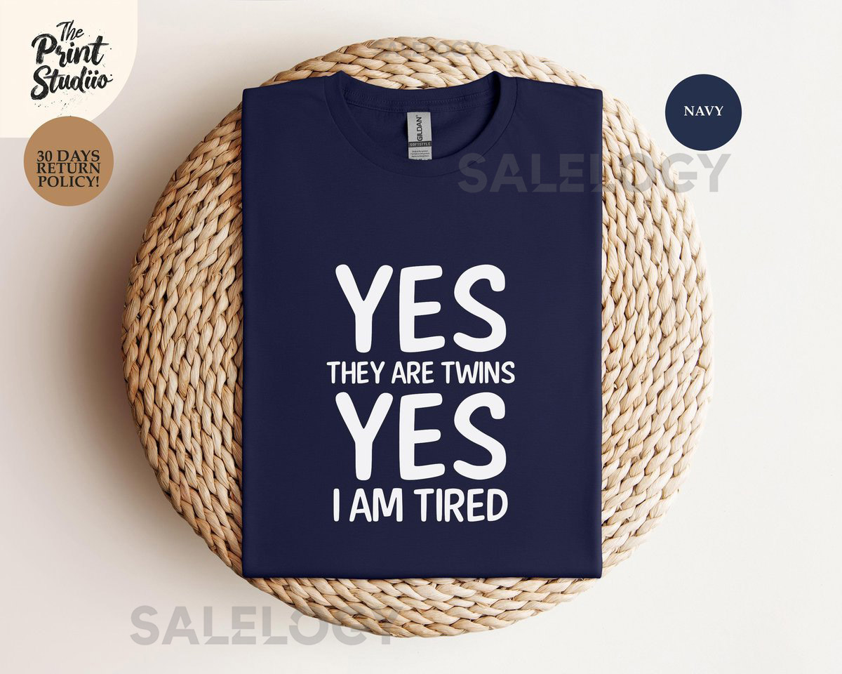 Funny Twin Parent T-Shirt Sarcastic Tired MomDad Tee_294