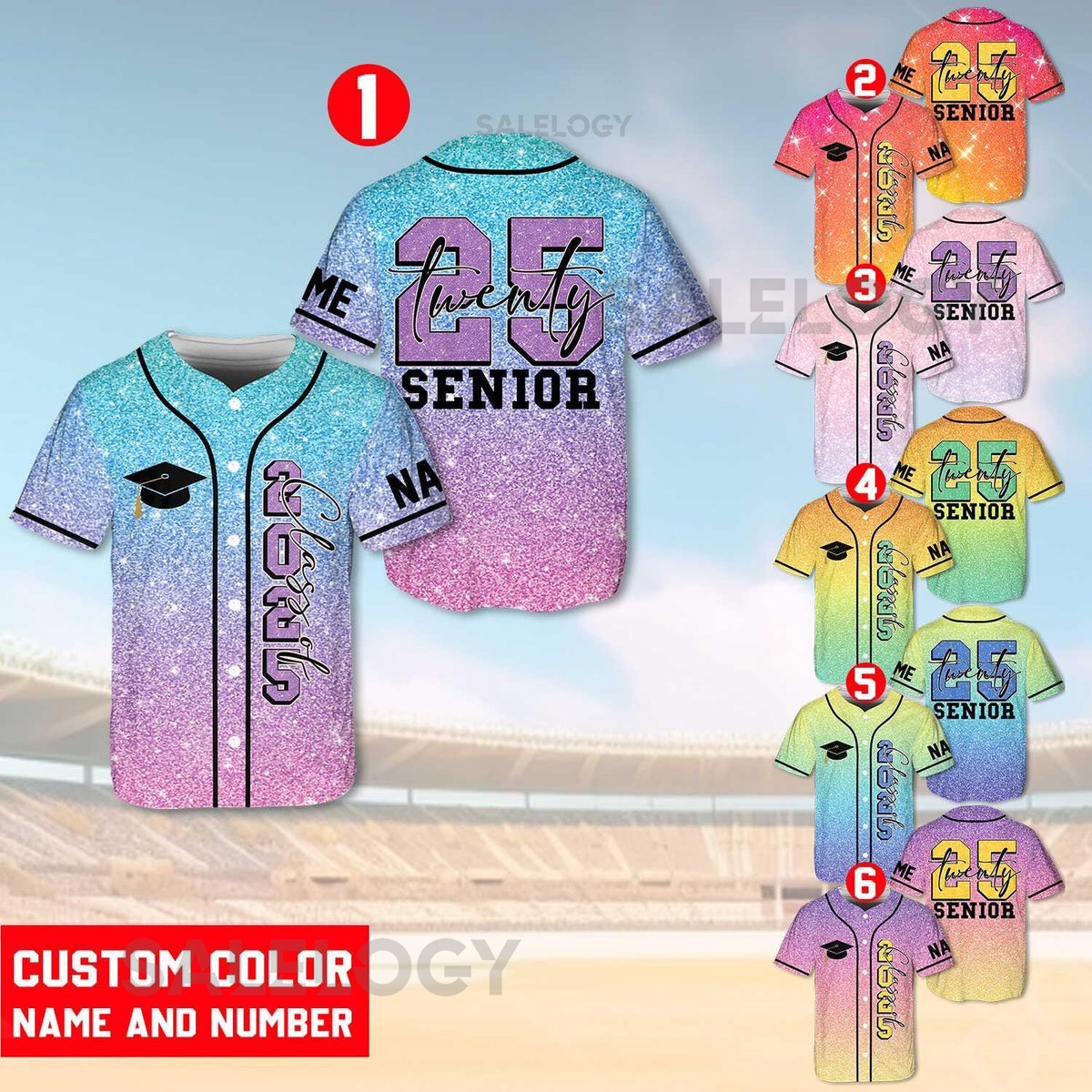 Personalized Glitter Senior 2025 Baseball Jersey with Name Graduation Year Custom YouthAdult Senior Shirt Senior 2025 Gifts_125